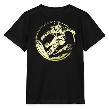 Snowboarder Silhouette - Stanley/Stella Kinder T-Shirt MINI CREATOR  - Schwarz - Vorne - Mikhail (115cm)