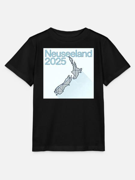 Neuseeland 2025 Geometrische Karte - Stanley/Stella Kinder T-Shirt MINI CREATOR - Schwarz