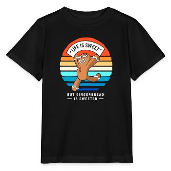 Gingerbread Christmas Gingerbread Man Gingerbread - Stanley/Stella MINI CREATOR Kids’ T-Shirt - black - Front - Mikhail (115cm)