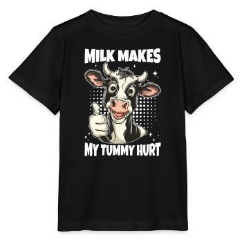 Dicton de vache intolérante au lactose - T-shirt bio MINI CREATOR Stanley/Stella Enfant - noir - Devant - Mikhail (115cm)