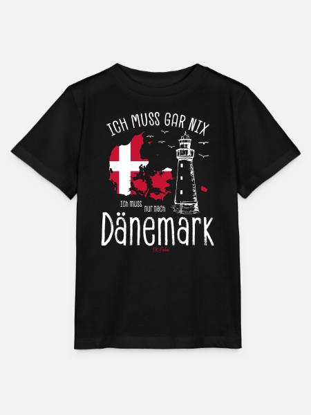 Ich muss nur nach Dänemark Spruch Flagge - Stanley/Stella Kinder T-Shirt MINI CREATOR - Schwarz