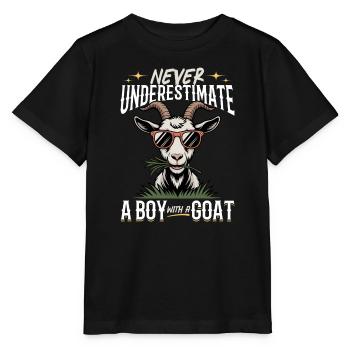Funny Farm Animal Goat - Stanley/Stella MINI CREATOR Kids’ T-Shirt - black - Front - Mikhail (115cm)