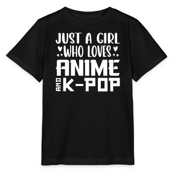 Anime and K-Pop: Girl Love - Stanley/Stella MINI CREATOR Kids’ T-Shirt - black - Front - Mikhail (115cm)