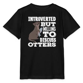 Sea Otter Cartoon Introvert - Stanley/Stella MINI CREATOR Kids’ T-Shirt - black - Front - Mikhail (115cm)