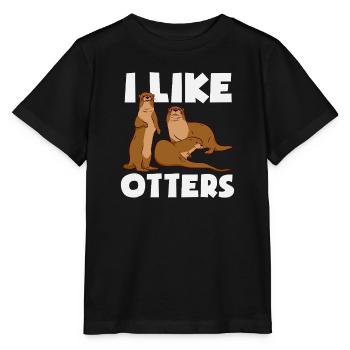 Seeotter Cartoon Ich Mag - Stanley/Stella Kinder T-Shirt MINI CREATOR  - Schwarz - Vorne - Mikhail (115cm)