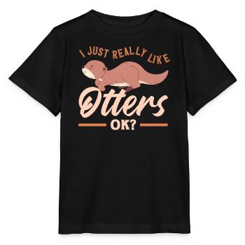Seeotter Wie Otter Niedlich - Stanley/Stella Kinder T-Shirt MINI CREATOR  - Schwarz - Vorne - Mikhail (115cm)