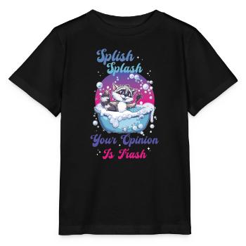 Waschbär Splish Splash - Stanley/Stella Kinder T-Shirt MINI CREATOR  - Schwarz - Vorne - Mikhail (115cm)