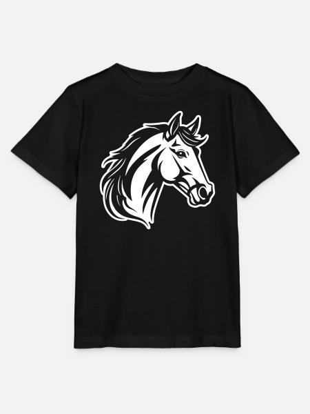 Pferd Kopf - Stanley/Stella Kinder T-Shirt MINI CREATOR  - Schwarz