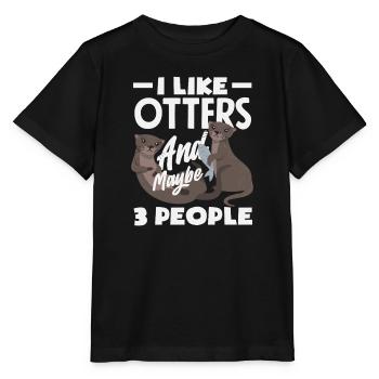 Sea Otter 3 persons - Stanley/Stella MINI CREATOR Kids’ T-Shirt - black - Front - Mikhail (115cm)
