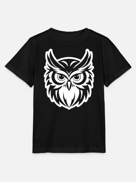 Eule Tier - Stanley/Stella Kinder T-Shirt MINI CREATOR  - Schwarz