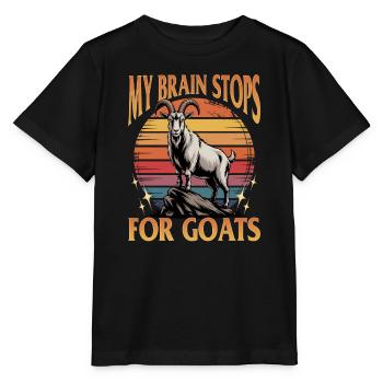 Funny Farm Animal Goat - Stanley/Stella MINI CREATOR Kids’ T-Shirt - black - Front - Mikhail (115cm)