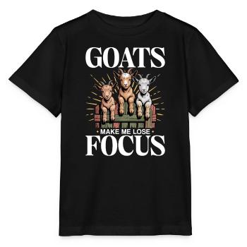 Funny Farm Animal Goat - Stanley/Stella MINI CREATOR Kids’ T-Shirt - black - Front - Mikhail (115cm)
