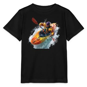 Wildwasser Kajak Abenteuer - Stanley/Stella Kinder T-Shirt MINI CREATOR  - Schwarz - Vorne - Mikhail (115cm)