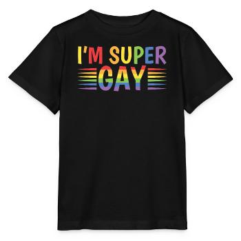 I´m super gay LGBT - Stanley/Stella Kinder T-Shirt MINI CREATOR  - Schwarz - Vorne - Mikhail (115cm)