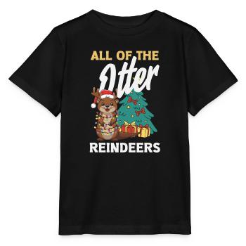 Seeotter-pun-weihnachts-rentiere - Stanley/Stella Kinder T-Shirt MINI CREATOR  - Schwarz - Vorne - Mikhail (115cm)