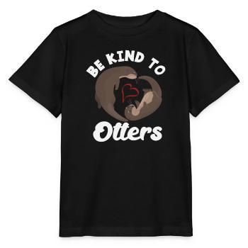 Seeotter Cartoon Herz Kind - Stanley/Stella Kinder T-Shirt MINI CREATOR  - Schwarz - Vorne - Mikhail (115cm)