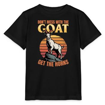 Funny Farm Animal Goat - Stanley/Stella MINI CREATOR Kids’ T-Shirt - black - Front - Mikhail (115cm)