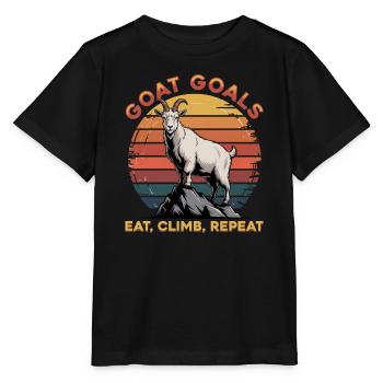 Funny Farm Animal Goat - Stanley/Stella MINI CREATOR Kids’ T-Shirt - black - Front - Mikhail (115cm)
