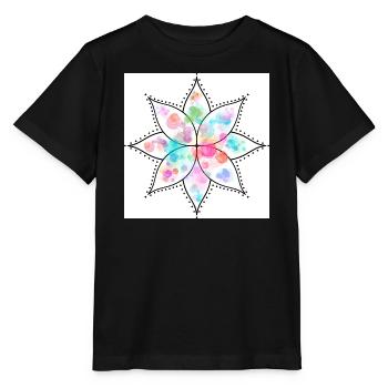 Mandala Pastell Blume Aquarell - Stanley/Stella Kinder T-Shirt MINI CREATOR  - Schwarz - Vorne - Mikhail (115cm)