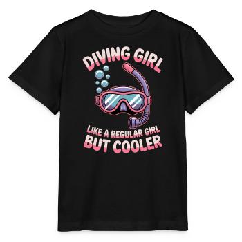 Diving Saying Girl Funny Diving Gift - Stanley/Stella MINI CREATOR Kids’ T-Shirt - black - Front - Mikhail (115cm)
