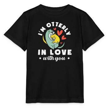 Seeotter Cartoon Verliebt - Stanley/Stella Kinder T-Shirt MINI CREATOR  - Schwarz - Vorne - Mikhail (115cm)