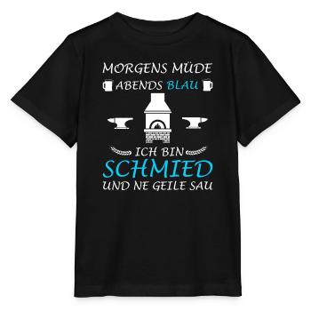 Schmied Schmiede Amboss Metallbau - Stanley/Stella Kinder T-Shirt MINI CREATOR  - Schwarz - Vorne - Mikhail (115cm)