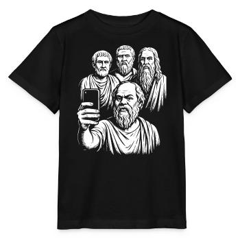 Altgriechische Philosophen Selfie - Stanley/Stella Kinder T-Shirt MINI CREATOR  - Schwarz - Vorne - Mikhail (115cm)