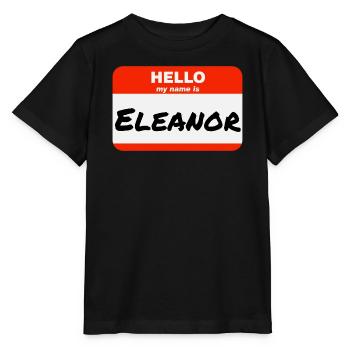 Bonjour, je m’appelle Eleanor Étiquette Étiquette Étiquette - T-shirt bio MINI CREATOR Stanley/Stella Enfant - noir - Devant - Mikhail (115cm)