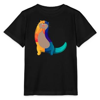 Seeotter Cartoon - Stanley/Stella Kinder T-Shirt MINI CREATOR  - Schwarz - Vorne - Mikhail (115cm)