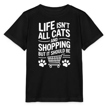 Shopping Dire Chats Drôle Shopping Cadeau - T-shirt bio MINI CREATOR Stanley/Stella Enfant - noir - Devant - Mikhail (115cm)