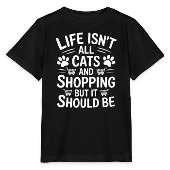 Shopping Dire Chats Drôle Shopping Cadeau - T-shirt bio MINI CREATOR Stanley/Stella Enfant - noir - Devant - Mikhail (115cm)