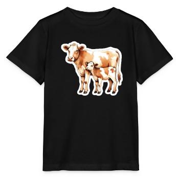 Kuhliebe – Mutter und Kalb - Stanley/Stella Kinder T-Shirt MINI CREATOR  - Schwarz - Vorne - Mikhail (115cm)