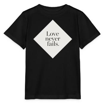 Unerschütterliche Liebe auf cremefarbenem Hintergrund - Stanley/Stella Kinder T-Shirt MINI CREATOR  - Schwarz - Vorne - Mikhail (115cm)