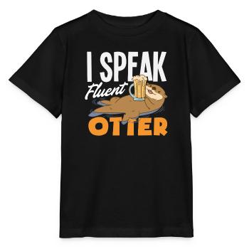 Seeotter Sprechen Fließend Otter - Stanley/Stella Kinder T-Shirt MINI CREATOR  - Schwarz - Vorne - Mikhail (115cm)