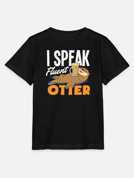 Seeotter Sprechen Fließend Otter - Stanley/Stella Kinder T-Shirt MINI CREATOR - Schwarz