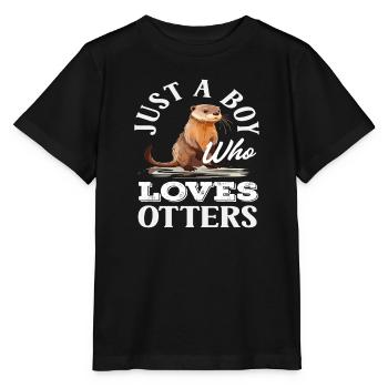 Nur Ein Junge Seeotter Cartoon - Stanley/Stella Kinder T-Shirt MINI CREATOR  - Schwarz - Vorne - Mikhail (115cm)