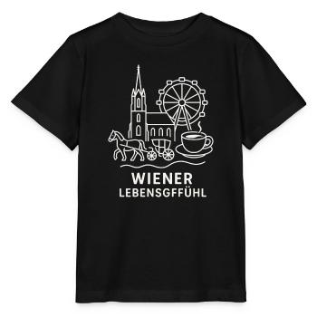Wiener Lebensgefühl Collage - Stanley/Stella Kinder T-Shirt MINI CREATOR  - Schwarz - Vorne - Mikhail (115cm)