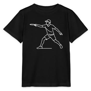 Croquis de joueur de disc golf – Motif minimaliste - T-shirt bio MINI CREATOR Stanley/Stella Enfant - noir - Devant - Mikhail (115cm)