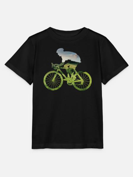 Natursilhouette Fahrradfahrer im Grünen - Stanley/Stella Kinder T-Shirt MINI CREATOR - Schwarz