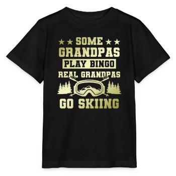 Grandfather ski saying - Stanley/Stella MINI CREATOR Kids’ T-Shirt - black - Front - Mikhail (115cm)