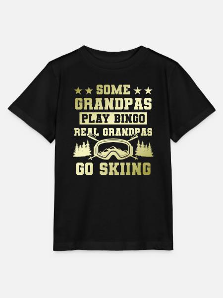 Großvater ski spruch - Stanley/Stella Kinder T-Shirt MINI CREATOR  - Schwarz