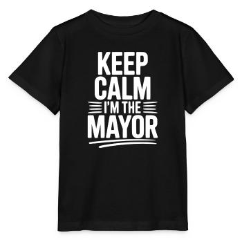 Gardez votre calme, je suis le maire - T-shirt bio MINI CREATOR Stanley/Stella Enfant - noir - Devant - Mikhail (115cm)