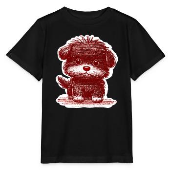 Chiot flou (Rouge) - T-shirt bio MINI CREATOR Stanley/Stella Enfant - noir - Devant - Mikhail (115cm)