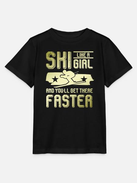 ski mädchen - Stanley/Stella Kinder T-Shirt MINI CREATOR - Schwarz