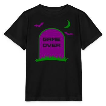Game Over Pierre tombale d’Halloween - T-shirt bio MINI CREATOR Stanley/Stella Enfant - noir - Devant - Mikhail (115cm)