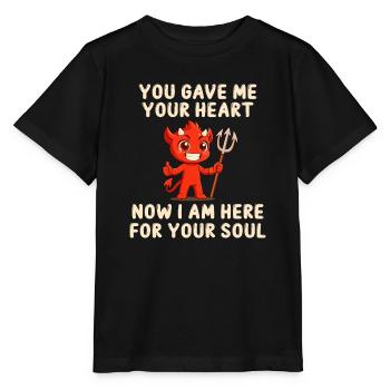 Message d’amour diabolique - T-shirt bio MINI CREATOR Stanley/Stella Enfant - noir - Devant - Mikhail (115cm)