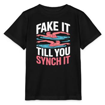 Synchronschwimmen Kunstschwimmen Wassersport - Stanley/Stella Kinder T-Shirt MINI CREATOR  - Schwarz - Vorne - Mikhail (115cm)