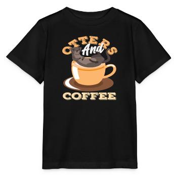 Kaffee Seeotter Cartoon - Stanley/Stella Kinder T-Shirt MINI CREATOR  - Schwarz - Vorne - Mikhail (115cm)