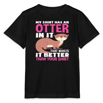 Mein Shirt Hat Einen Otter Seeotter Cartoon - Stanley/Stella Kinder T-Shirt MINI CREATOR  - Schwarz - Vorne - Mikhail (115cm)