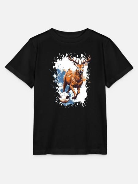 Hirsch Fussball Team - Stanley/Stella Kinder T-Shirt MINI CREATOR - Schwarz